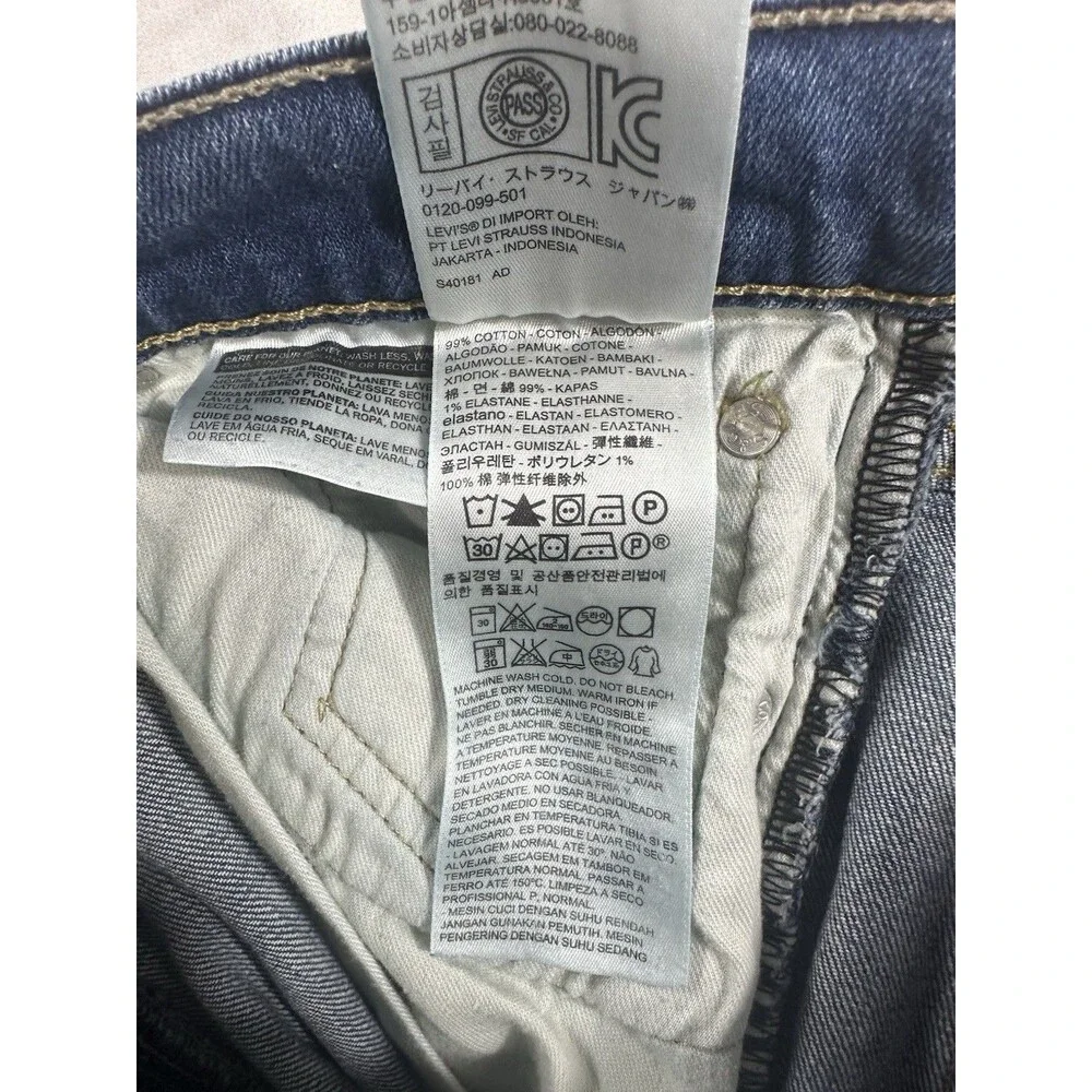 Levi’s 513 Slim Straight Jeans Mens 33x30 Blue Medium Wash Denim Fade